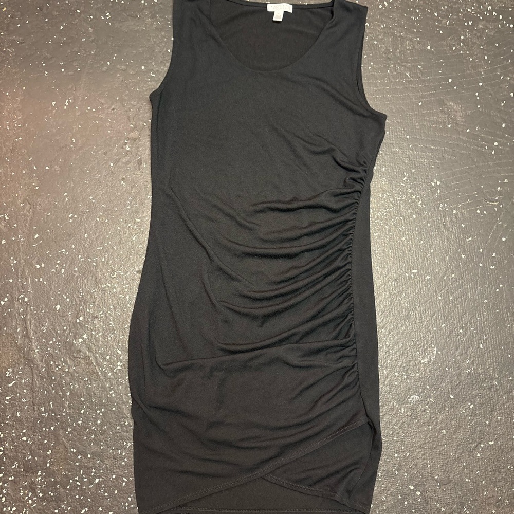 Abound Black Sleeveless Ruched Mini Dress